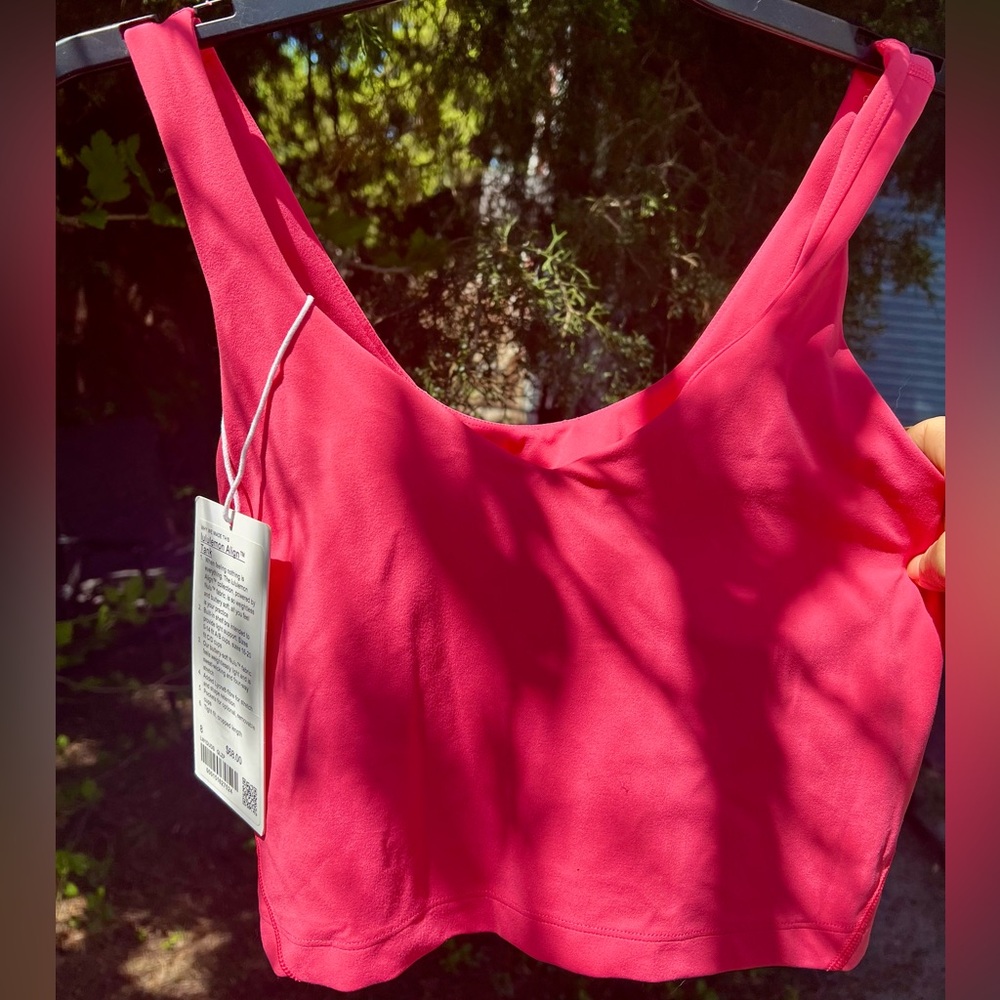 Lululemon Align Tank Coral Pink Lipgloss 8 Nulu Sport Bra C/D cropped crop pads